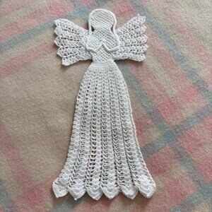 Vintage, handmade crochet angel